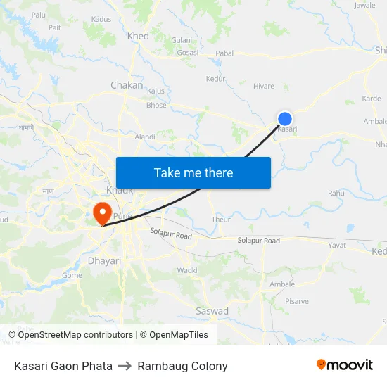 Kasari Gaon Phata to Rambaug Colony map