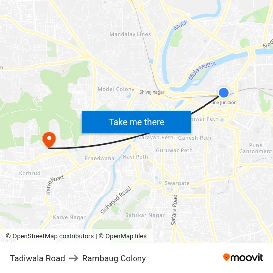 Tadiwala Road to Rambaug Colony map