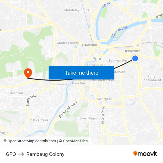 GPO to Rambaug Colony map