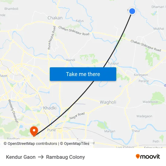 Kendur Gaon to Rambaug Colony map