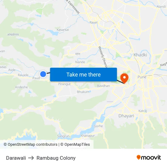 Darawali to Rambaug Colony map