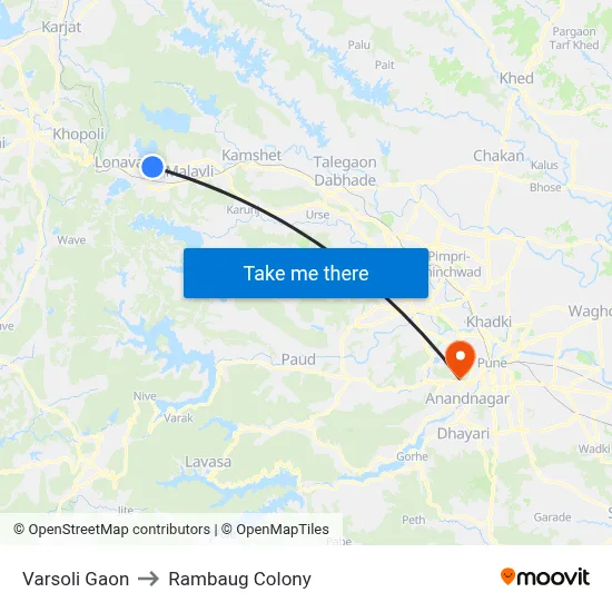 Varsoli Gaon to Rambaug Colony map