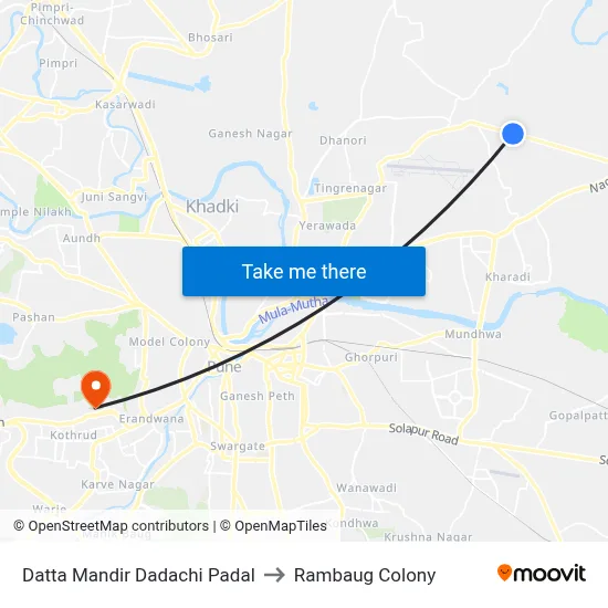 Datta Mandir Dadachi Padal to Rambaug Colony map