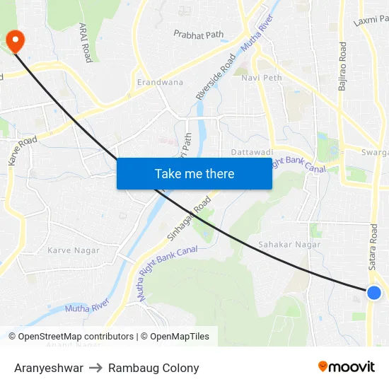 Aranyeshwar to Rambaug Colony map