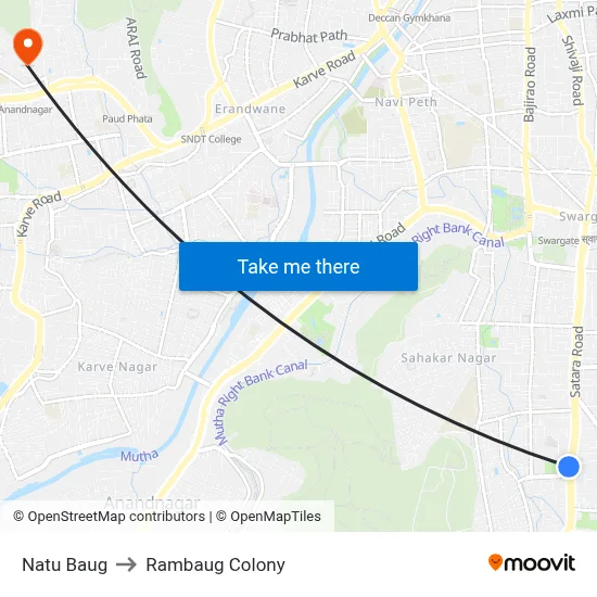 Natu Baug to Rambaug Colony map