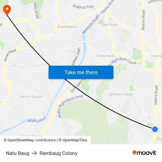 Natu Baug to Rambaug Colony map