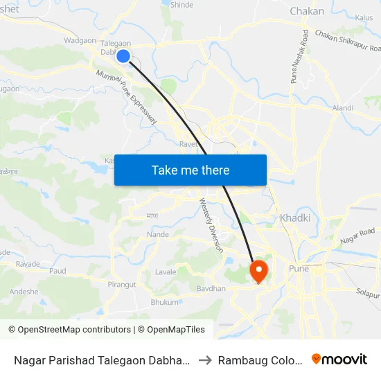 Nagar Parishad Talegaon Dabhade to Rambaug Colony map