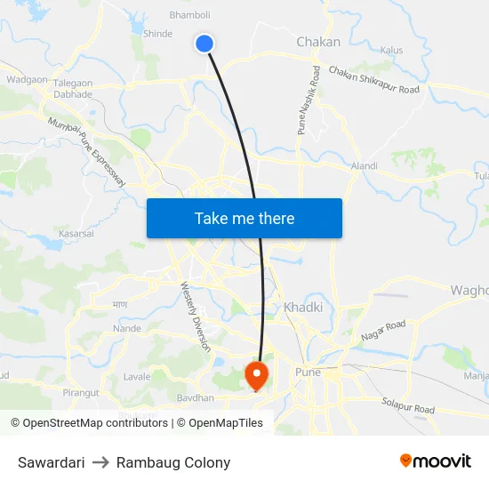 Sawardari to Rambaug Colony map