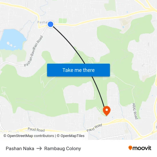 Pashan Naka to Rambaug Colony map