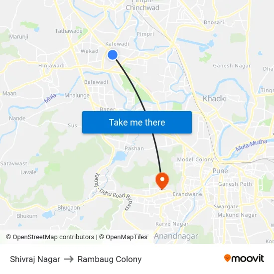 Shivraj Nagar to Rambaug Colony map