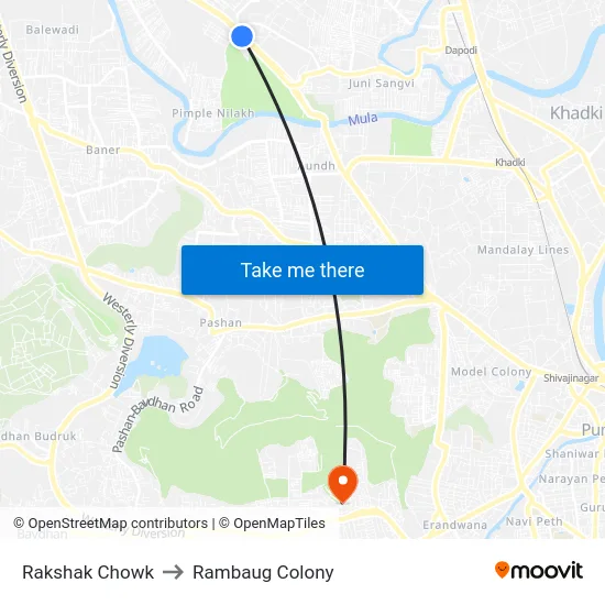 Rakshak Chowk to Rambaug Colony map
