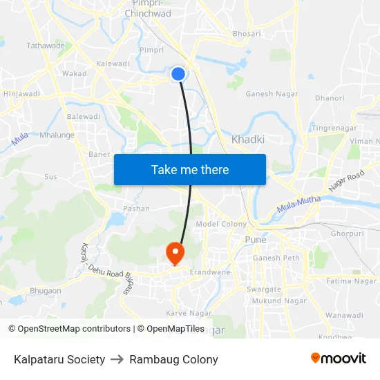 Kalpataru Society to Rambaug Colony map