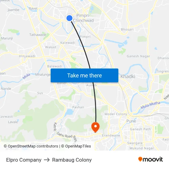 Elpro Company to Rambaug Colony map