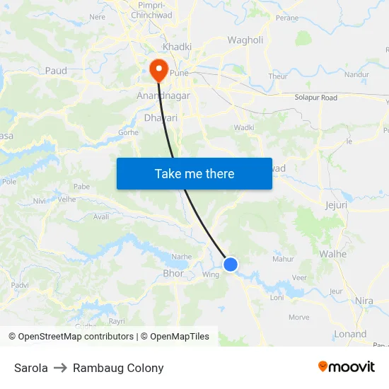 Sarola to Rambaug Colony map