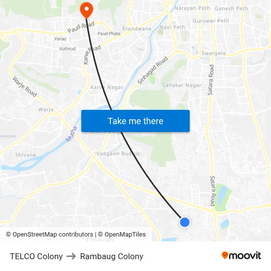 TELCO Colony to Rambaug Colony map