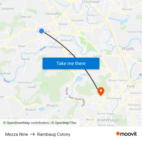 Mezza Nine to Rambaug Colony map