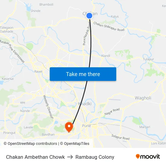 Chakan Ambethan Chowk to Rambaug Colony map