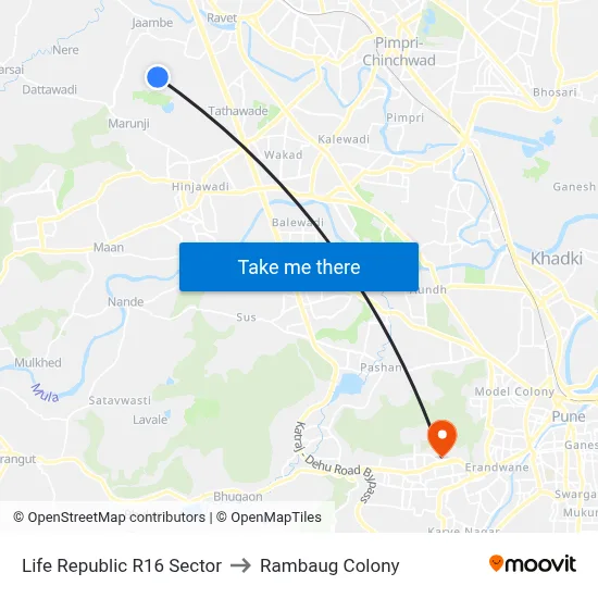 Life Republic R16 Sector to Rambaug Colony map