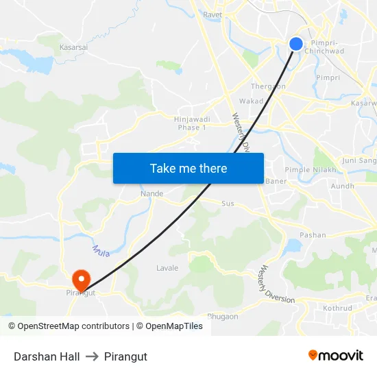 Darshan Hall to Pirangut map