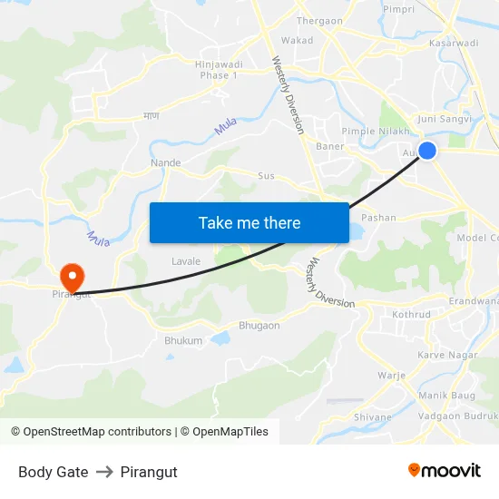 Body Gate to Pirangut map