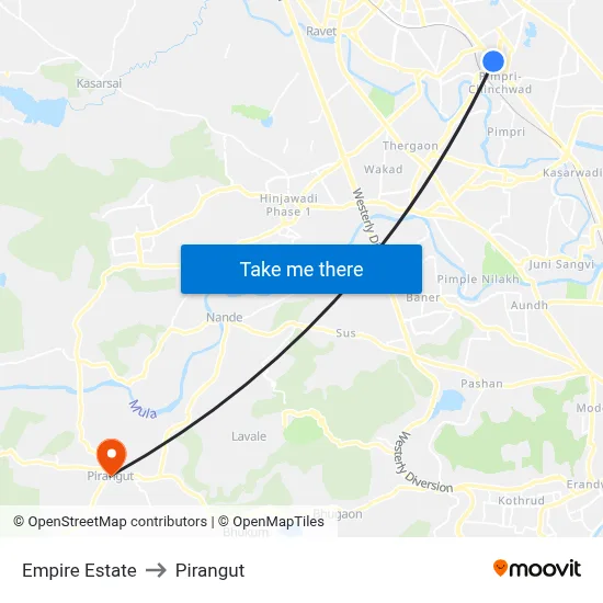 Empire Estate to Pirangut map