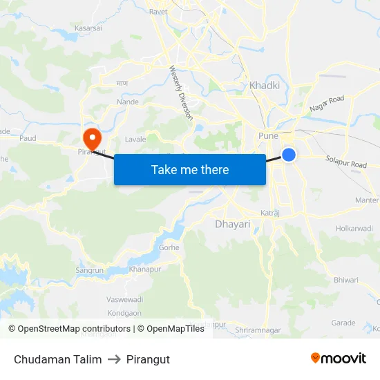 Chudaman Talim to Pirangut map