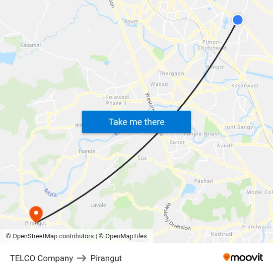 TELCO Company to Pirangut map