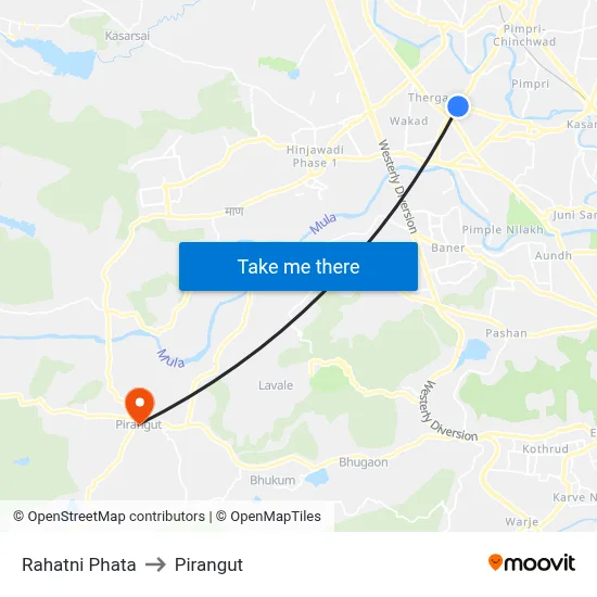 Rahatni Phata to Pirangut map