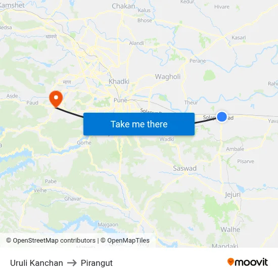 Uruli Kanchan to Pirangut map