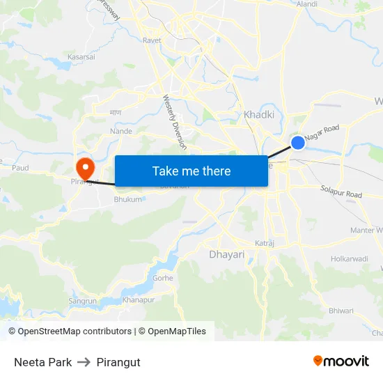 Neeta Park to Pirangut map