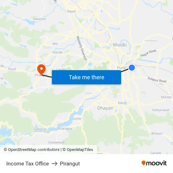 Income Tax Office to Pirangut map