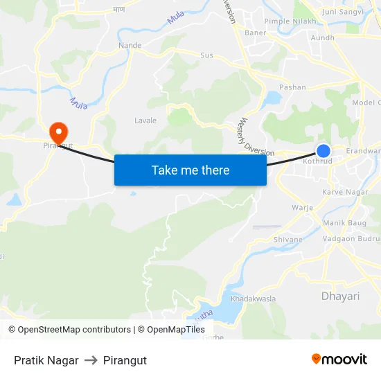 Pratik Nagar to Pirangut map