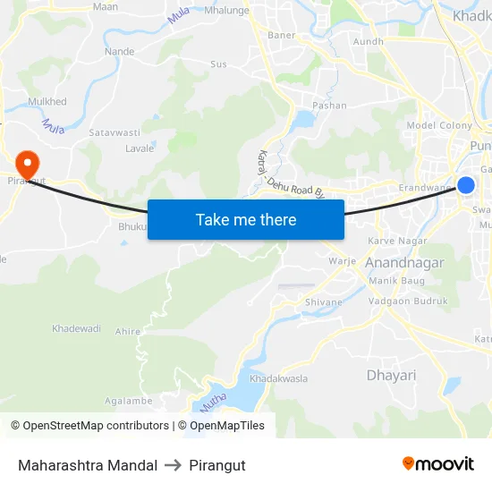 Maharashtra Mandal to Pirangut map