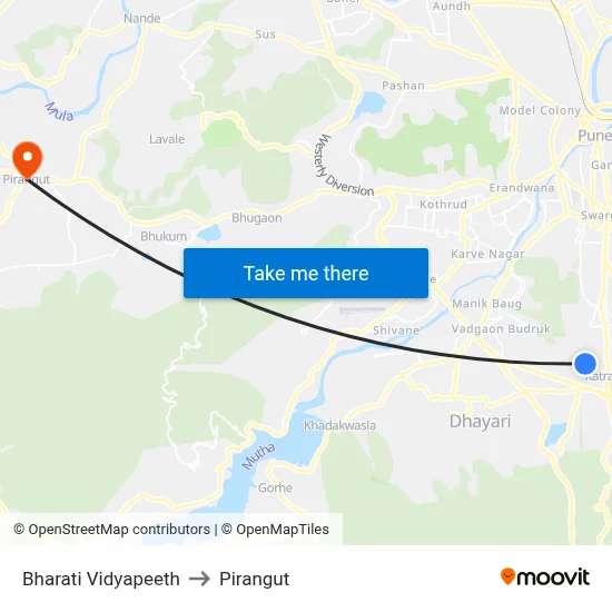 Bharati Vidyapeeth to Pirangut map