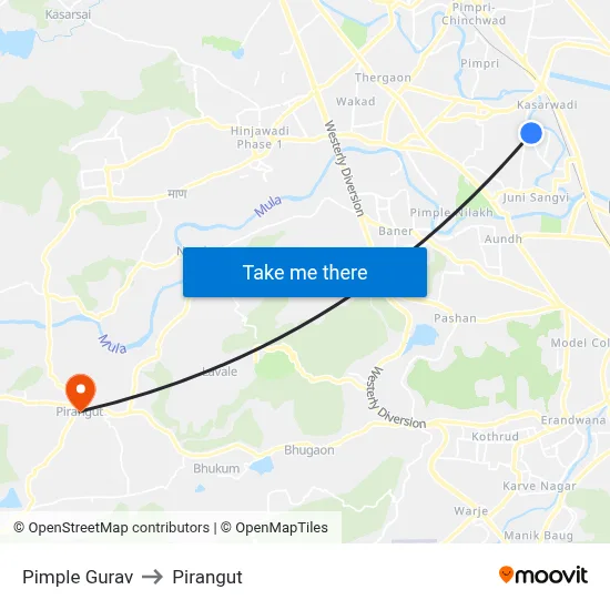 Pimplegurav to Pirangut map