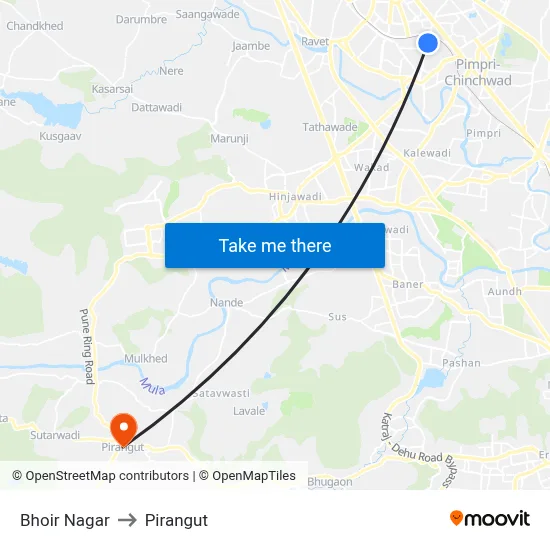 Bhoir Nagar to Pirangut map