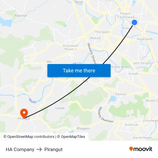 HA Company to Pirangut map