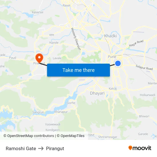 Ramoshi Gate to Pirangut map