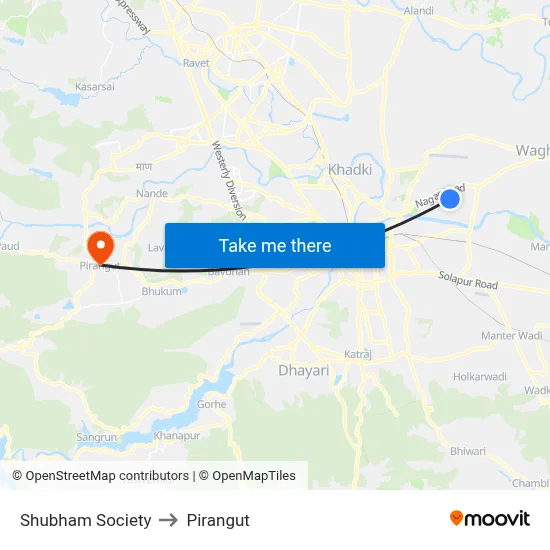 Shubham Society to Pirangut map