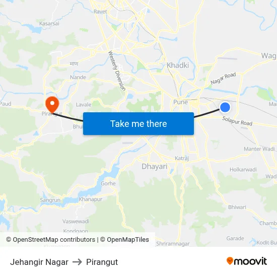 Jehangir Nagar to Pirangut map