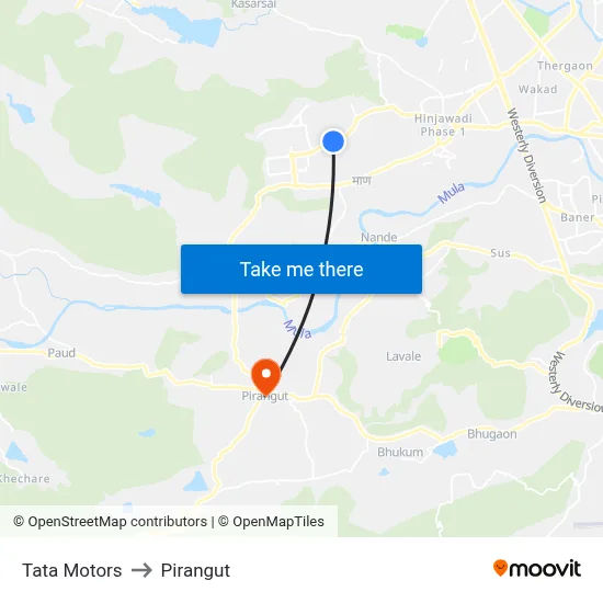 Tata Motors to Pirangut map