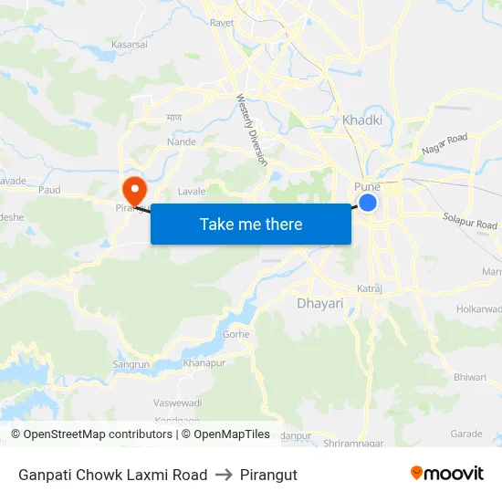 Ganpati Chowk Laxmi Road to Pirangut map