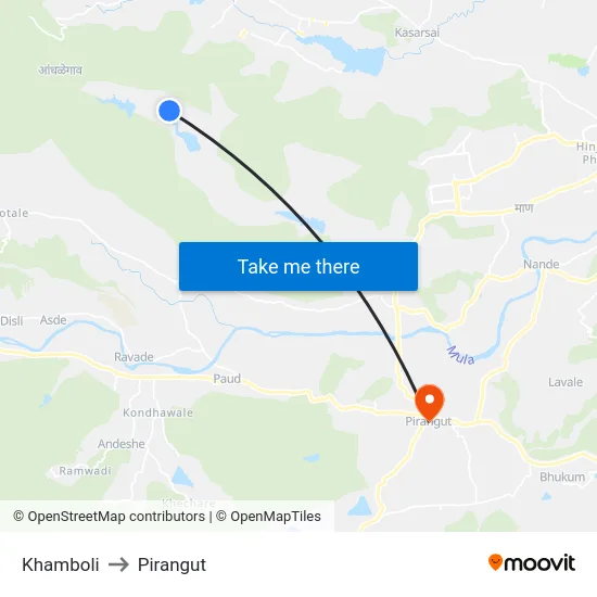 Khamboli to Pirangut map