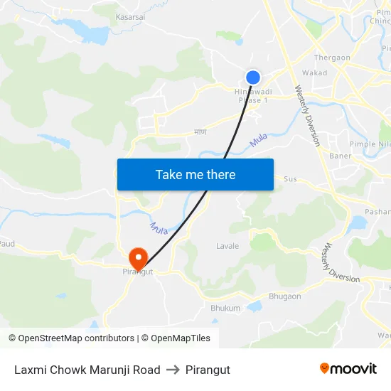 Laxmi Chowk Marunji Road to Pirangut map