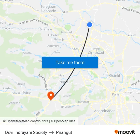 Devi Indrayani Society to Pirangut map