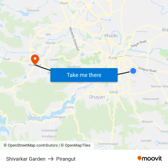 Shivarkar Garden to Pirangut map
