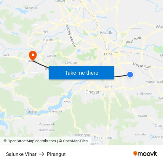 Salunke Vihar to Pirangut map