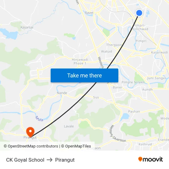 CK Goyal School to Pirangut map