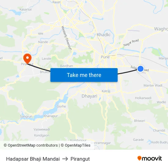 Hadapsar Bhaji Mandai to Pirangut map