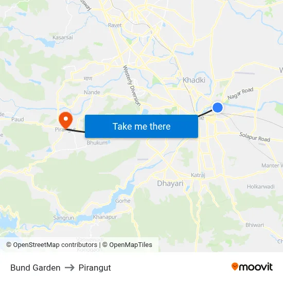 Bund Garden to Pirangut map